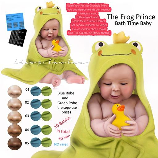 *[Black Bantam] Frog Prince Bath Baby 05 Green