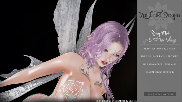 Zen Child Designs - Rainy Mod for Static Fae Wings [ADD]
