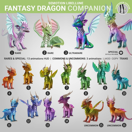 SEmotion Libellune Fantasy Dragon Companion COMMON 08