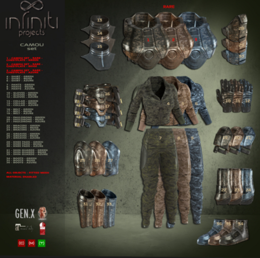 01 RARE Camou CHESTPLATE Green - IP -