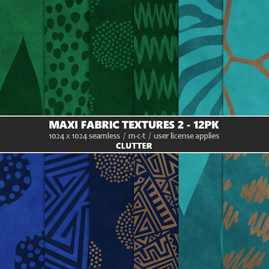 Clutter - Maxi Fabric Textures 2 - 12PK