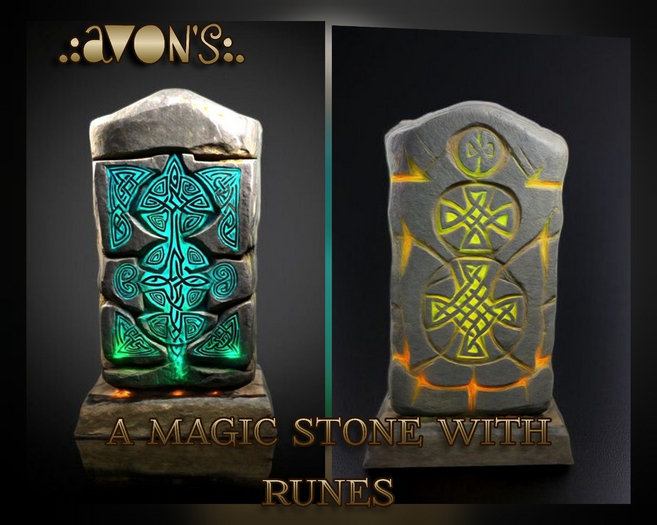.:AVON'S:. Magic stone with runes