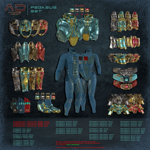 01 RARE Pegasus CHESTPLT Azure [AD]