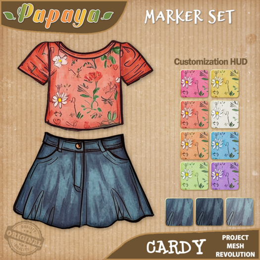 :Papaya: MARKER Floral Tee - Cardy Clothes