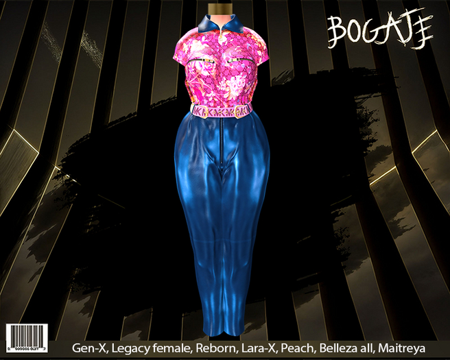 BOGATE _ Elegant BodySuit_Pink Blue gucc