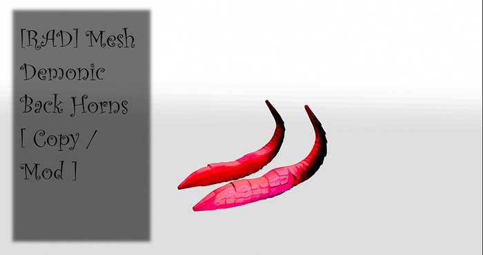 [RAD] Mesh Demonic Back Horns  [ Copy / Mod ] Unrigged