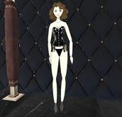 [SLZS] PMR Cardy Black Leather Top (Corset) and Stringed Skirt