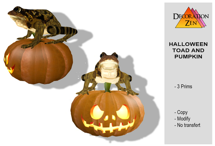 Second Life Marketplace - Halloween toad and pumpkin