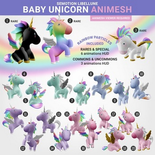 SEmotion Libellune Baby Unicorn Animesh #2 RARE