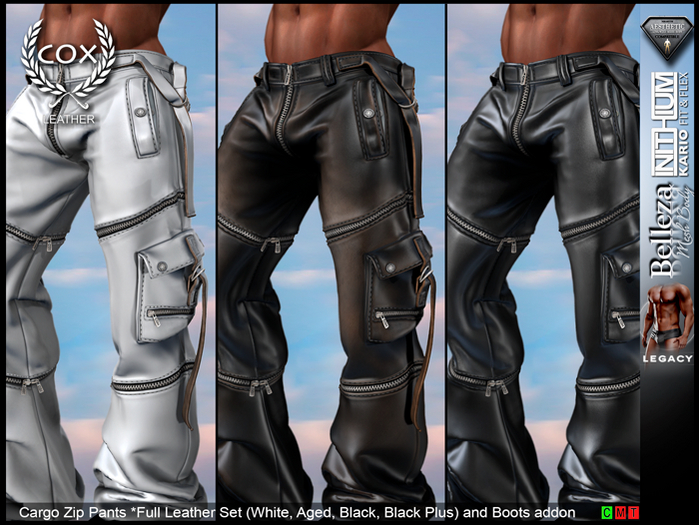 Cargo Zip Pants - Full Leather Set + BONUS