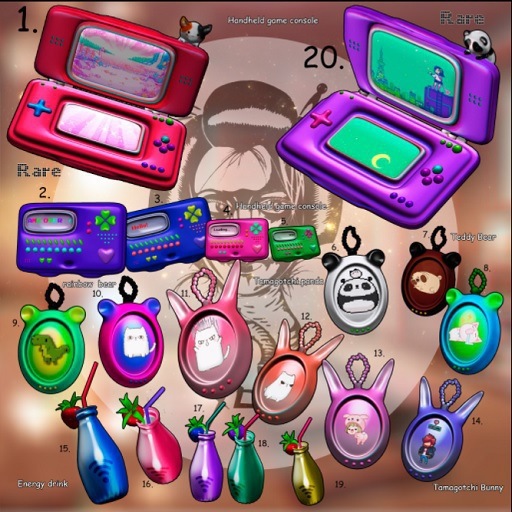 8.Yokai - Playtime - Tamagotchi rainbow  bear (blue)