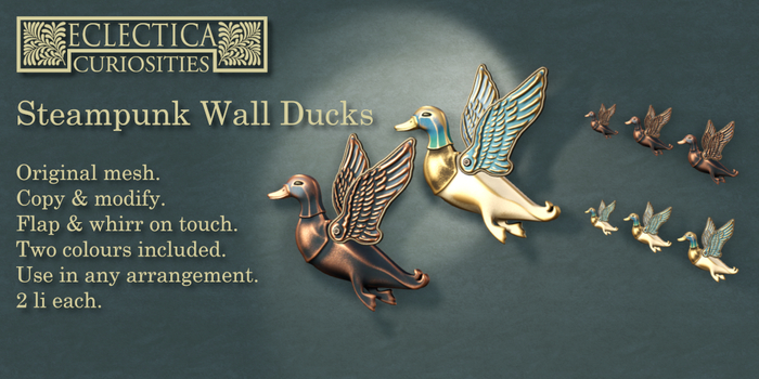 Eclectica-Steampunk Wall Ducks