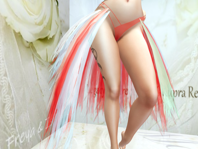 Beltane Feather Skirt and Panty Set ~.~ [RED] Assorted