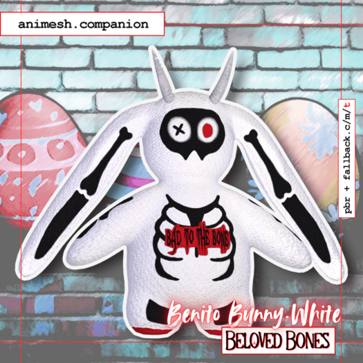 [BB] Benito Bunny Animesh Companion - White (add me)