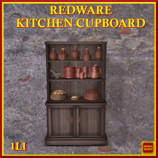 Redware Kitchen Cupboard  C/M, 1 & 2LI