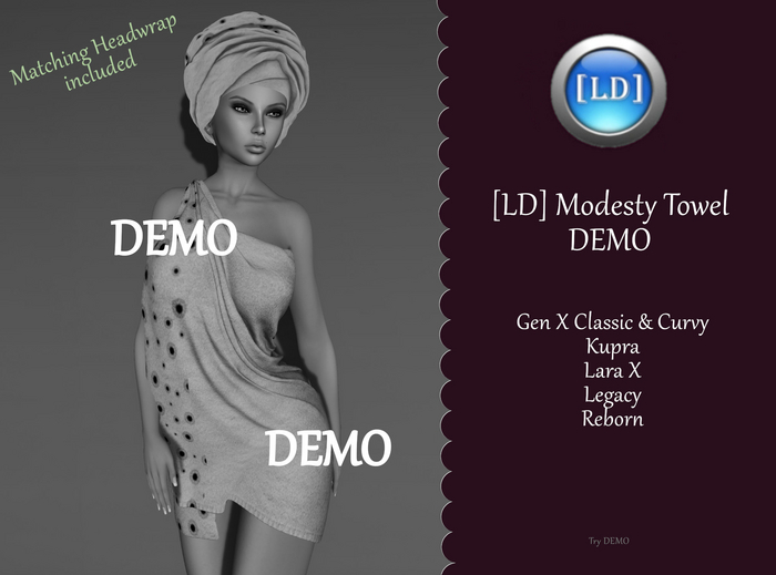 DEMO [LD] Modesty Towel w Matching Headwrap