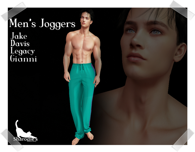 ~*~Sharodie's Design~*~Men's Joggers light teal  - add me