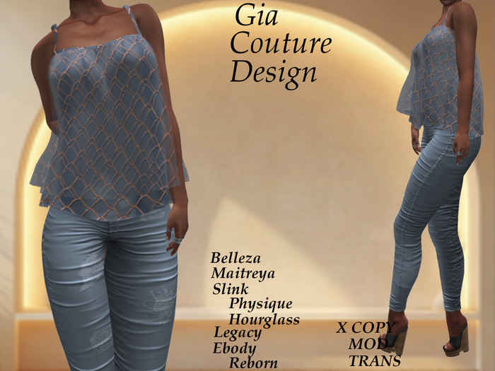 "GCD" Priya Spaghetti Strap Top Blue