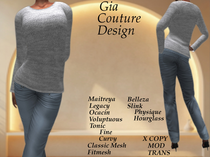 "GCD" Roberta Fuzzy Sweaters Dove