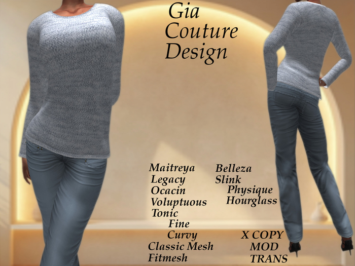 "GCD" Roberta Fuzzy Sweaters Sky