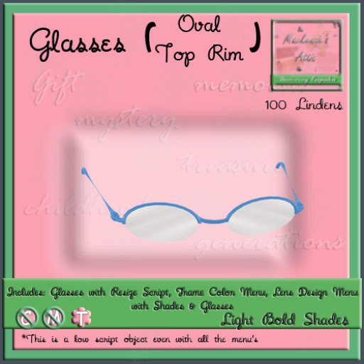[M.A.] Oval Top Rim Light Bold Glasses [Boxed]