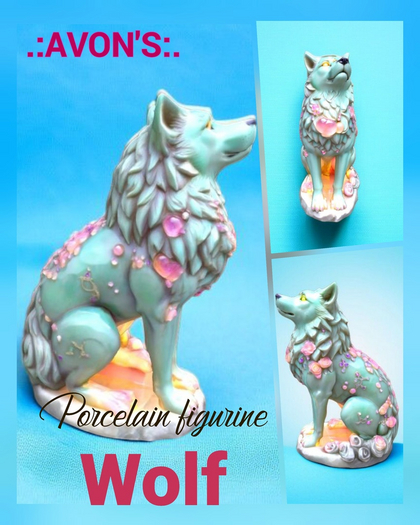 .:AVON'S:. Porcelain wolf figurine