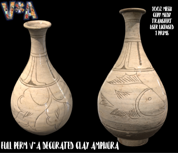 FULL PERM V*A DECORATED CLAY AMPHORA