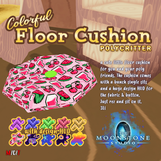 {:: TMS ::} PolyCritter Colorful Floor Cushion [BOX add]