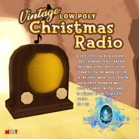 {:: TMS ::} Low Poly Vintage Christmas Radio [BOX add]