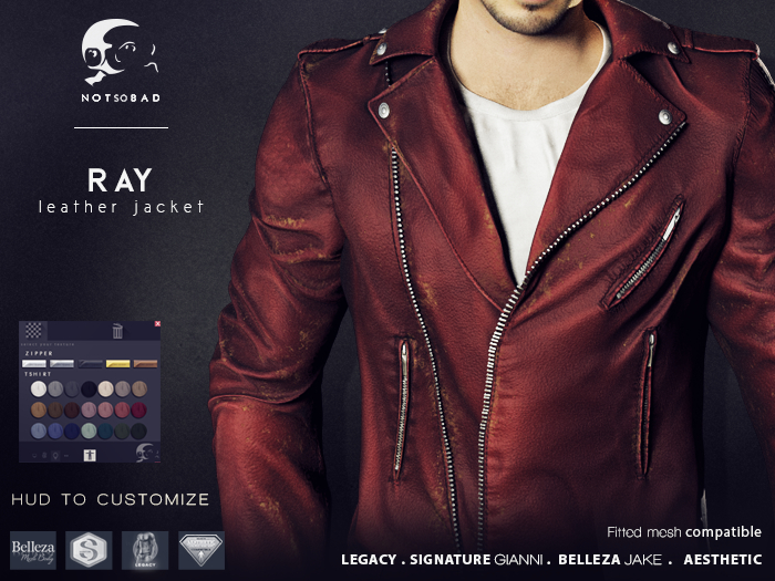 not so bad . mesh . RAY leather jacket . red