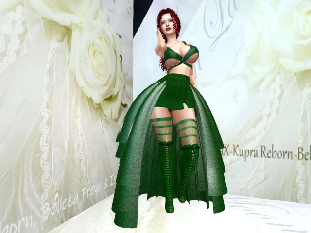 ROSES ~.~ Skirt & Top Set [Dark Green] Legacy - Pinup x Bombshell