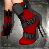 ::Deathwalker:: Smooth Leather Boots Red