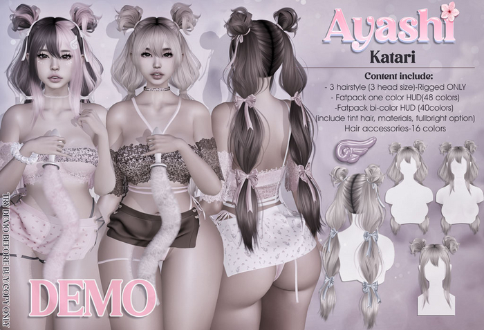 [^.^Ayashi^.^] DEMO Katari hair-Full Pack