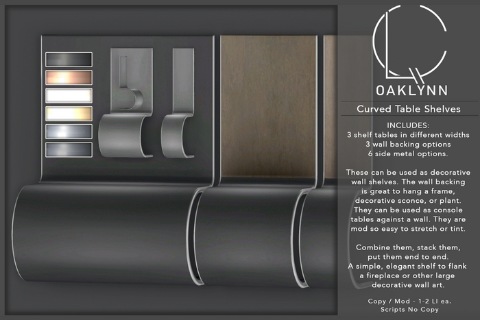 Oaklynn Curved Shelf Set