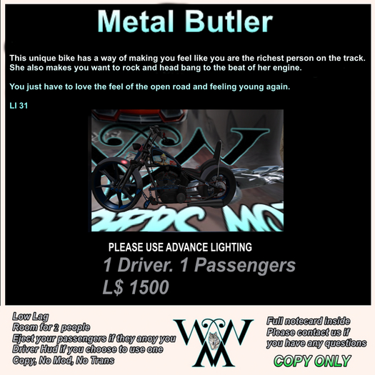 Metal Butler Bike Boxed