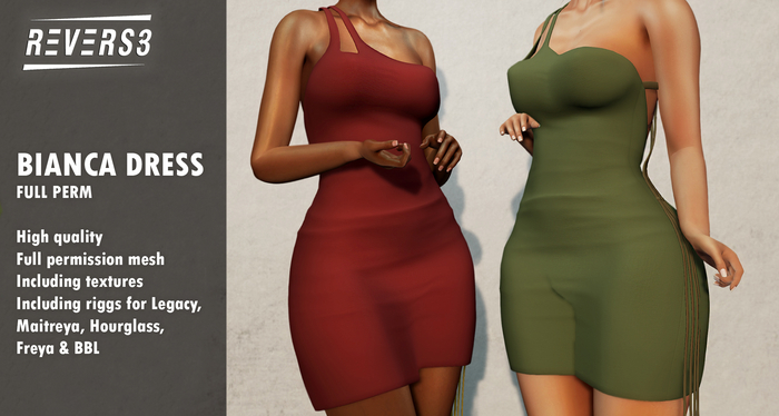 REVERS3 | Full Perm Bianca Dress including Rigs & textures