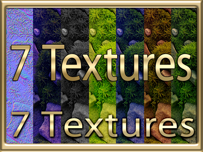 Second Life Marketplace - Zoy Texture [ Mossy Rock Seamless 01 ] 7 Textures