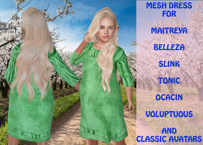 *Heart* -  Knited Dress Green