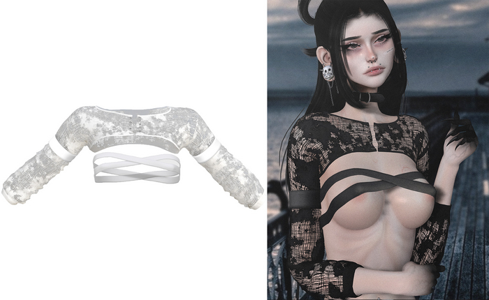 [DumDum] Nightfall Jacket & Top - White