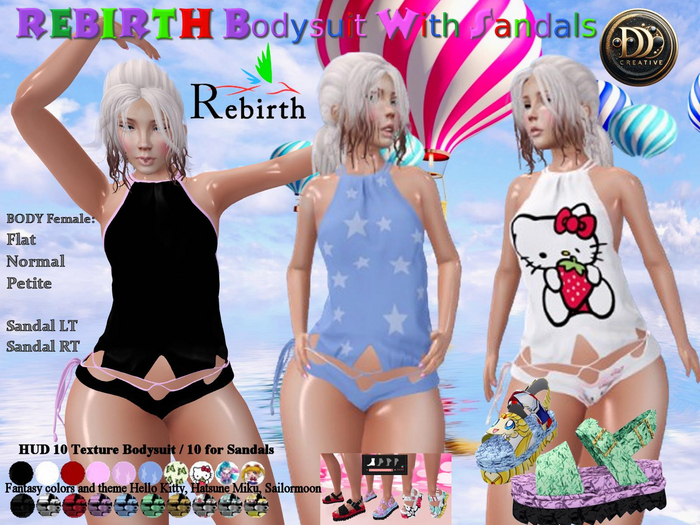 ☾ⅅⅅ☽ REBIRTH Bodysuit With Sandals 