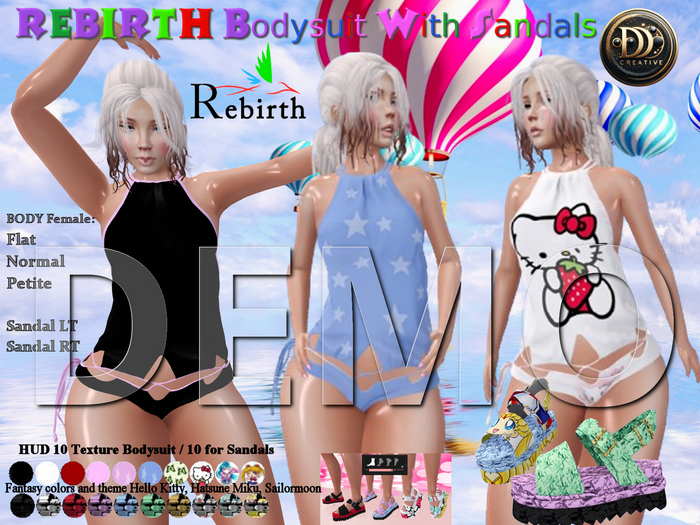 ☾ⅅⅅ☽ REBIRTH Bodysuit With Sandals DEMO