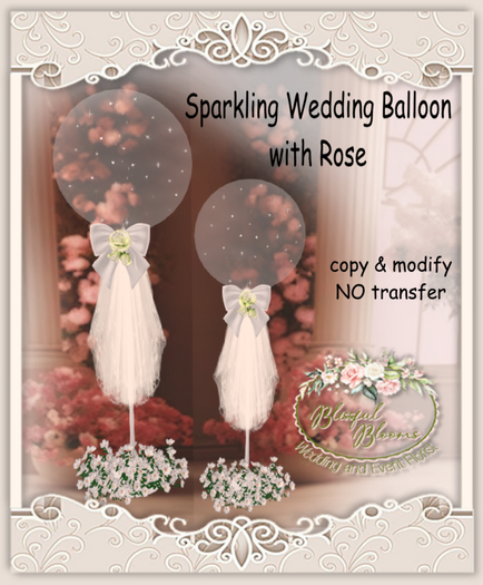 BB..Sparkling Wedding Balloon with Roses *