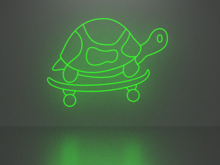 Turtle on a skateboard neon sign Full Permission