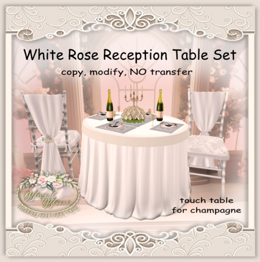 BB..White Rose Reception Table Set *
