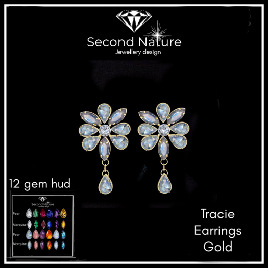 SNJ Tracie Earrings Gold Tex Change ADD!