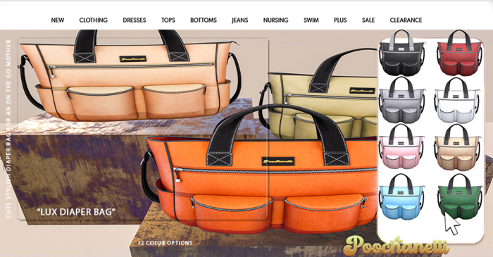 POOCHIE-LUX DIAPER BAG (SALMON)UNPACKER