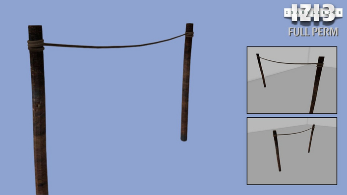 Wooden Pool with Clothesline Rope - Full Perm