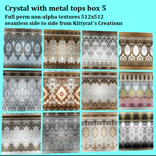 Crystal with metal tops 5 box
