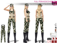 Full Perm Female Military Camouflage Bodysuit Outfit For Legacy Maitreya 5.3 LaraX Slink Belleza Tonic Ebody Reborn
