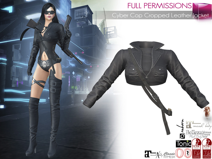 Full Perm Female Sci-fi Crop Combat Jacket Maitreya 5.3 LaraX Ebody Reborn Legacy Belleza Slink Tonic Ocacin Classic